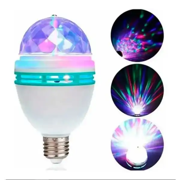 Lampara Foco LED Giratoria RGB